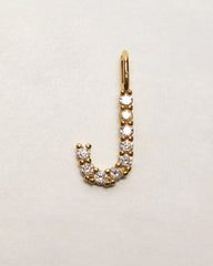 Initial Letter 14k Plated Rhinestone Charm