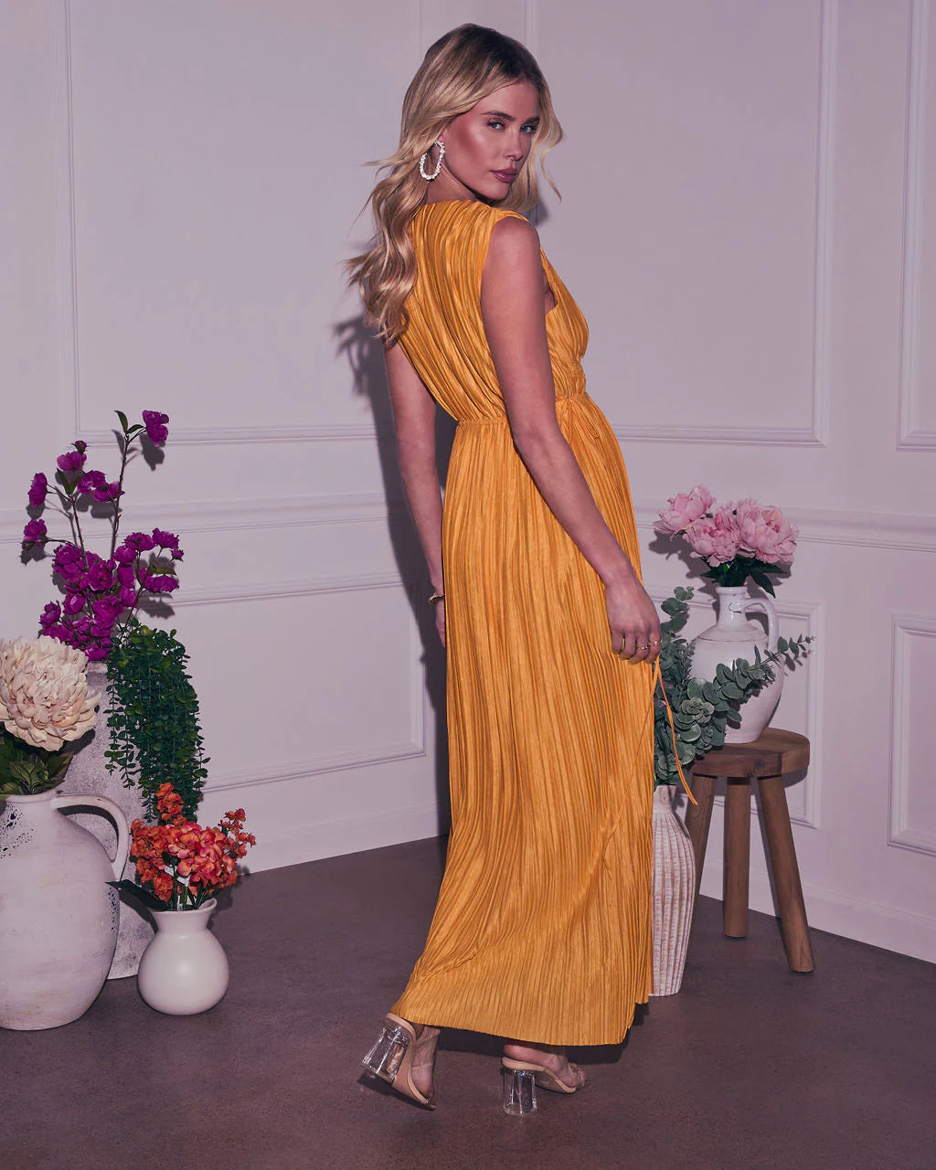 Meriah Plisse Maxi Dress