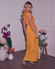 Meriah Plisse Maxi Dress
