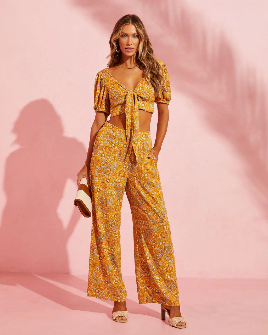 Ruisa Printed Wide Leg Pants