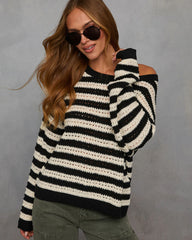 Junia Striped Crochet Sweater