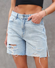 Davis High Rise Distressed Dad Jean Shorts