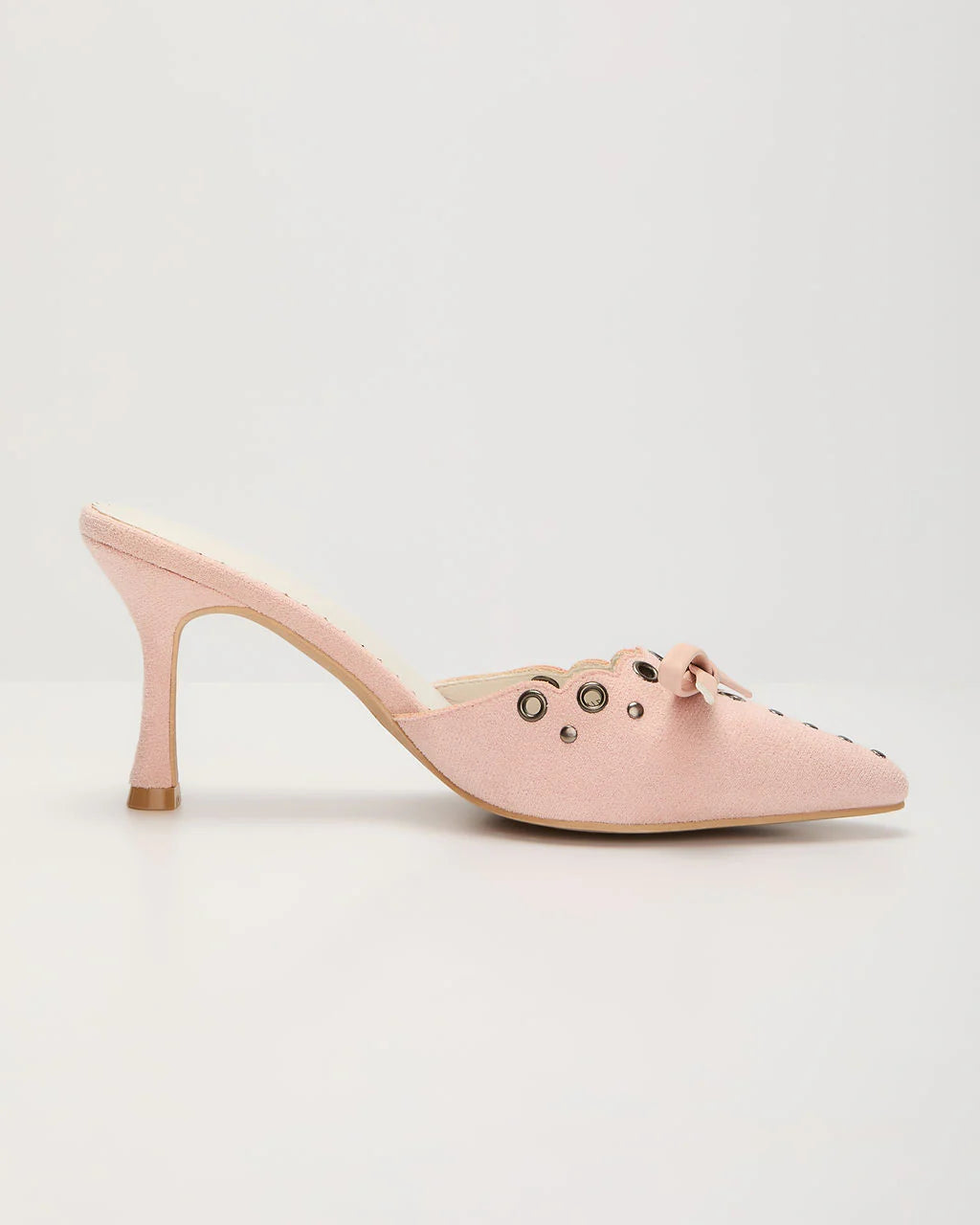 Mara Grommet and Bow Pointed Toe Mules
