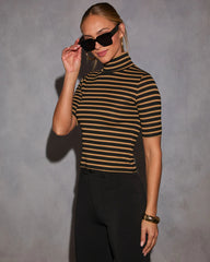 Classic Cascade Striped Turtleneck Top