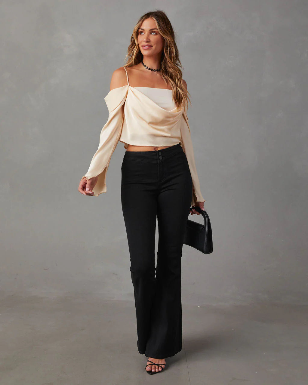 Linnie Satin Off The Shoulder Top