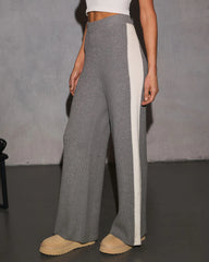 Sunday Snooze Knit Contrast Wide Leg Pants