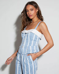 Delaney Striped Sweetheart Tank