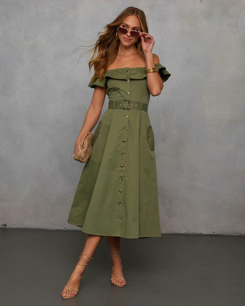 Maryanne Belted Utility Midi Dress