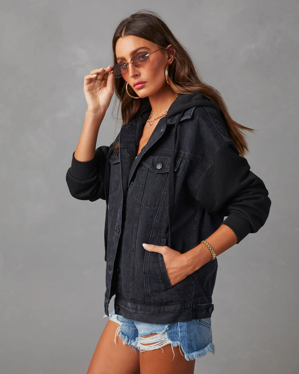 Gerardi Hooded Denim Jacket