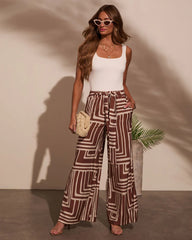 Daylight Drift Wide Leg Geo Print Trouser