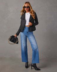 Slick Chick Coated Faux Leather Moto Jacket