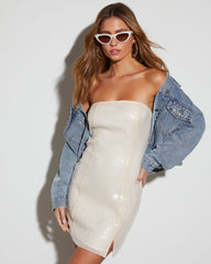 Love Story Strapless Sequin Mini Dress