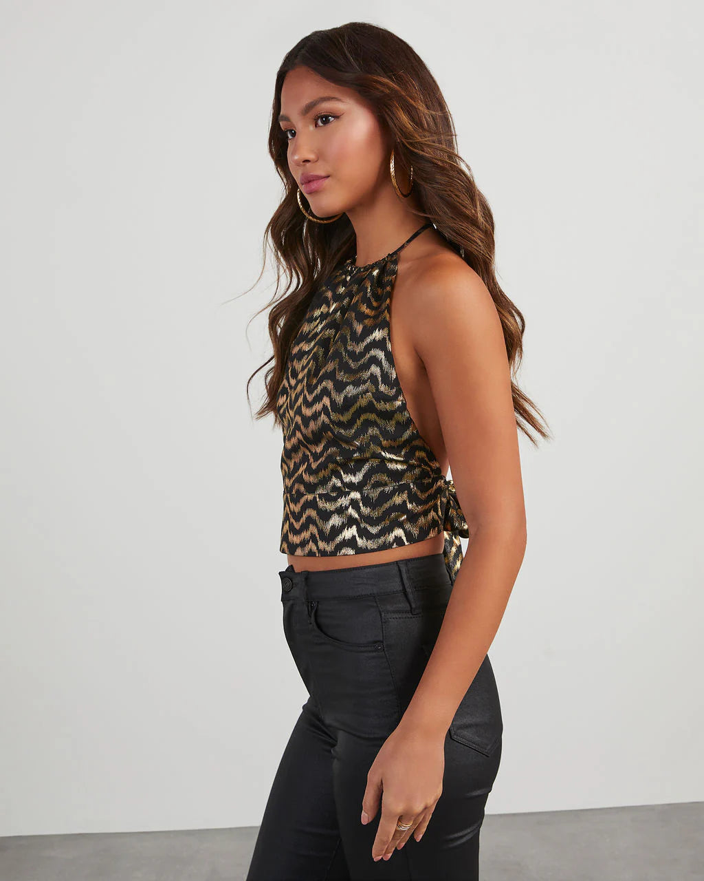 Nelson Chevron Striped Halter Top