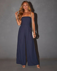 Sharon Strapless Pleated Jumpsuit