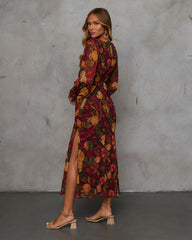 Forested Trails Floral Print Midi Dress
