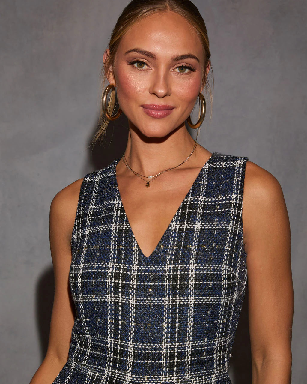 Greta Sleeveless Tweed Romper