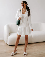 Peace Of Mind Pleated Embossed Mini Skirt