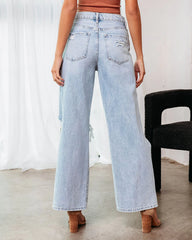 Destiny High Rise Distressed 90'S Wide Leg Jeans