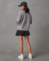 Baseball Mom Knit Pullover Sweater
