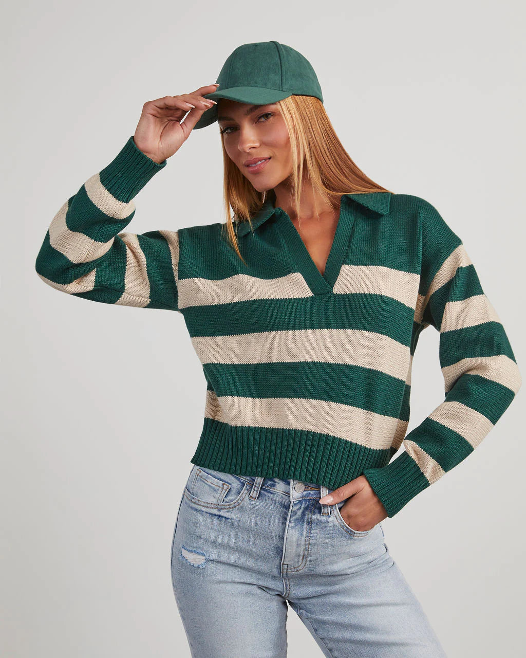 Graham Striped Polo Sweater