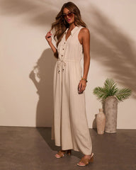 Finlee Waist Tie Linen Jumpsuit