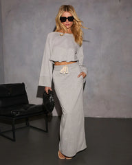 Dreamy Days Fleece Drawstring Maxi Skirt
