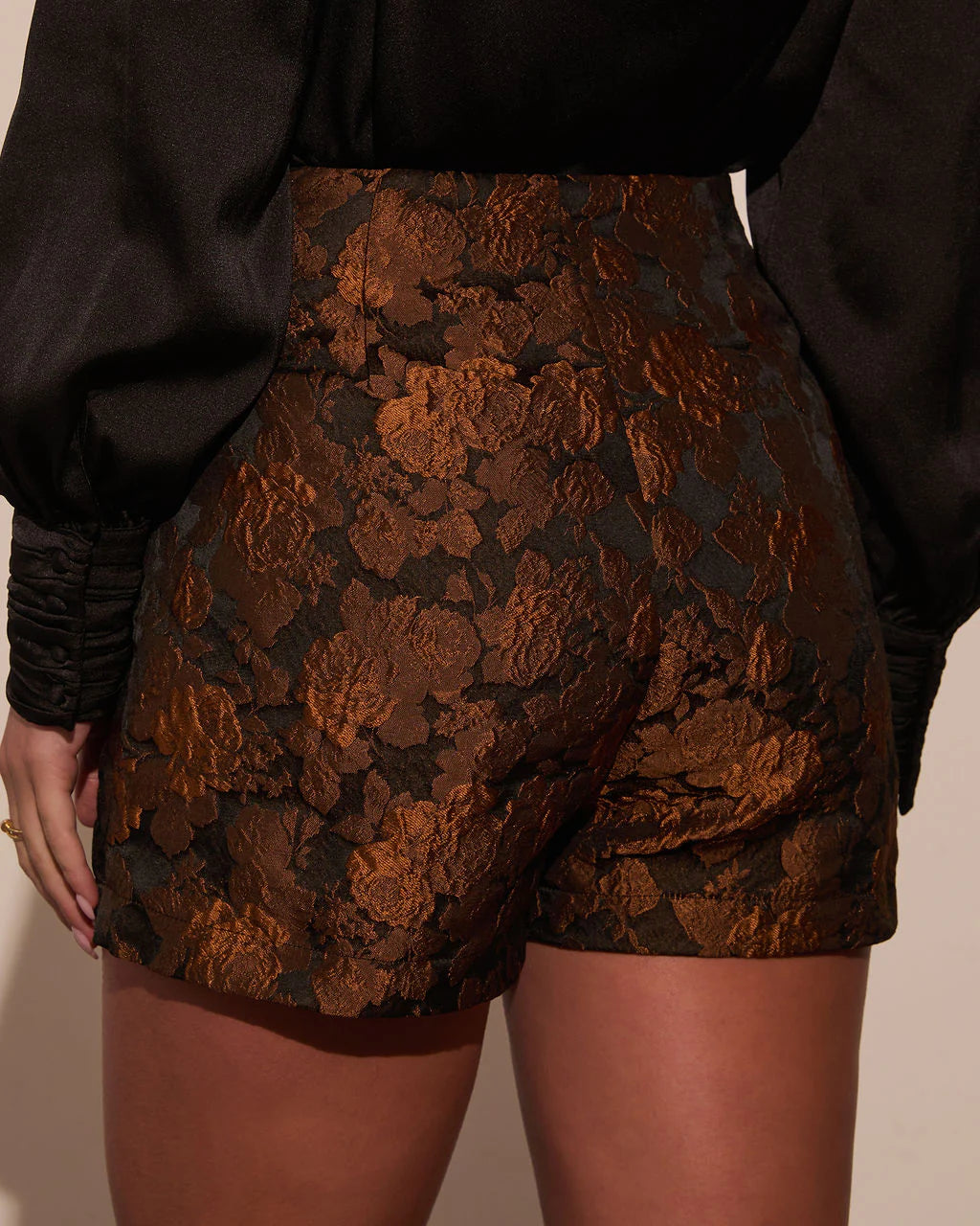 Warm Gather Floral Jacquard Mini Skort