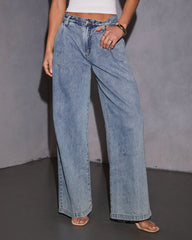 Lexington Pleated Wide Leg Jeans