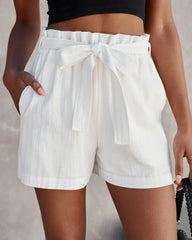 Shawna Cotton Pocketed Paper Bag Shorts