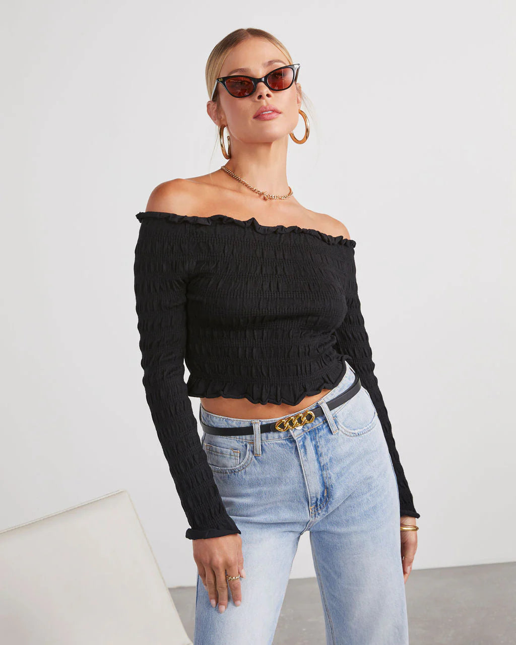 Yes Please Smocked Off The Shoulder Top