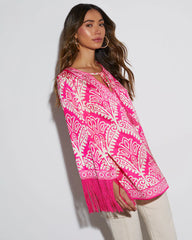 Isabella Satin V-Neck Long Sleeve Blouse