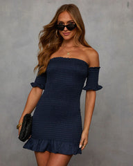 Some Like It Hot Smocked Off The Shoulder Mini Dress