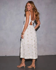 Springtide Muse Eyelet Floral Midi Dress