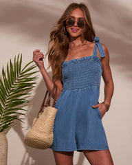 Boardwalk Dates Smocked Pocketed Romper