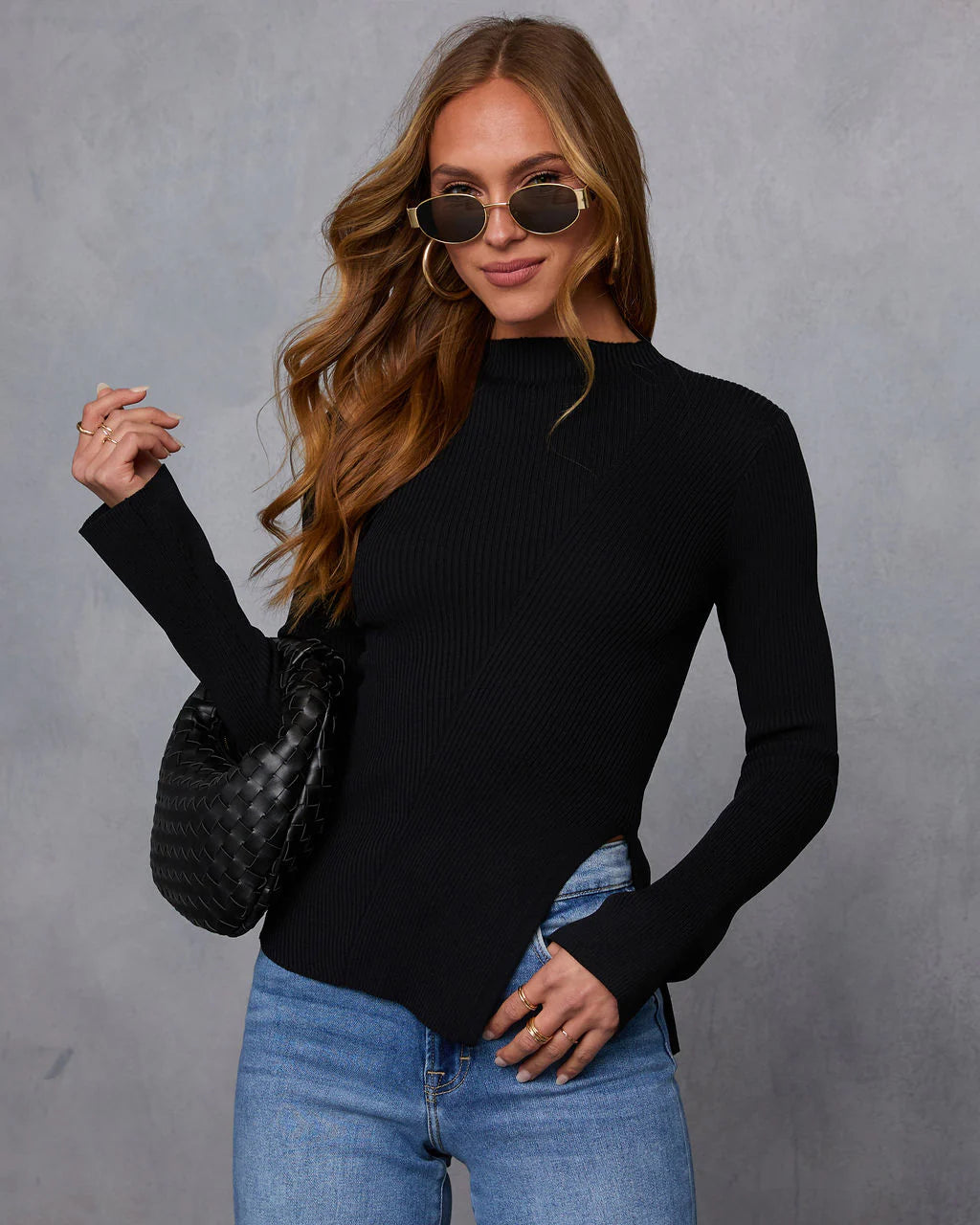 Reina Ribbed Mockneck Top
