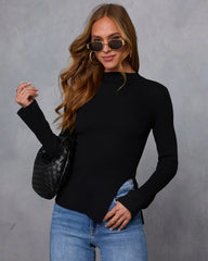 Reina Ribbed Mockneck Top