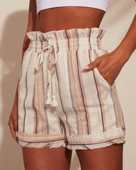 Joanie Striped High Waisted Shorts
