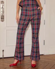Seasonal Cheers Plaid High Rise Pants