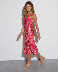 Destination Wedding Cowl Neck Slip Midi Dress