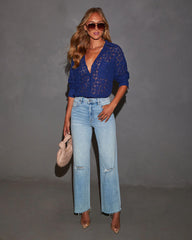 Gwen Floral Lace Button Down Shirt