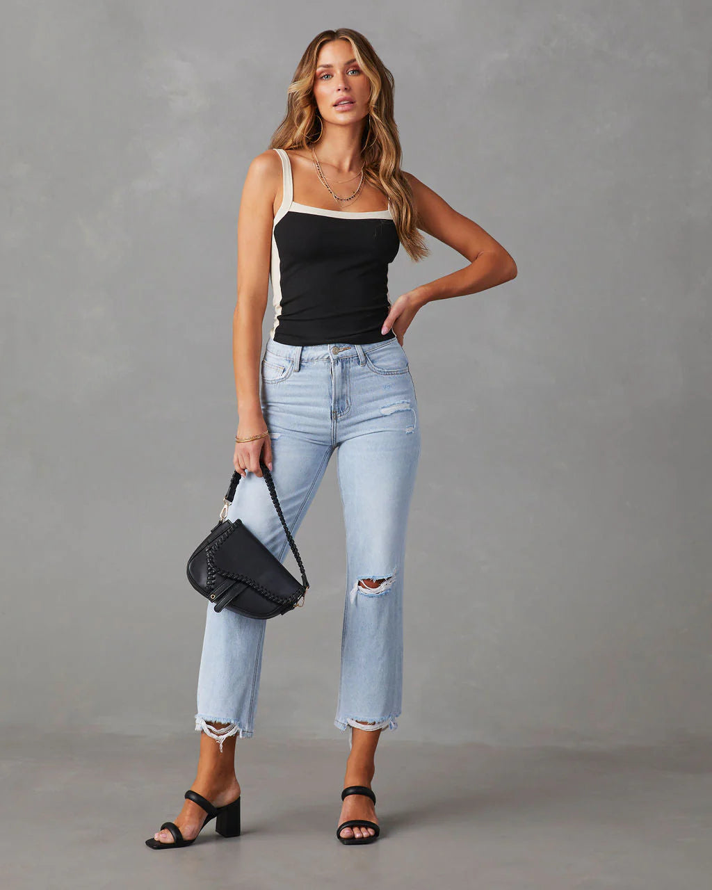 Double Dare Cropped Distressed Jeans