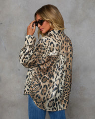 First Instinct Animal Print Button Down Top