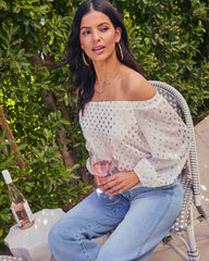 Loves Match Off The Shoulder Polka Dot Top
