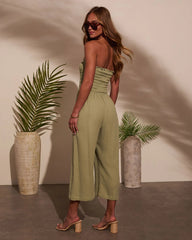 Sloane Strapless Fitted Waist Jumpsuit