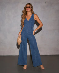 Athena Pintuck Denim Jumpsuit