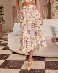 First Bloom Floral Midi Skirt
