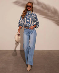 Rheana Mockneck Paisley Sweater