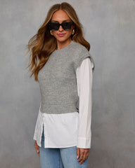 Preppy Charm Twofer Layered Sweater