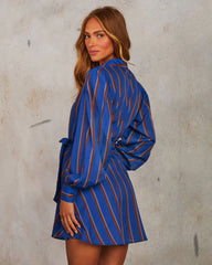 Windsor Striped Waist Tie Mini Dress
