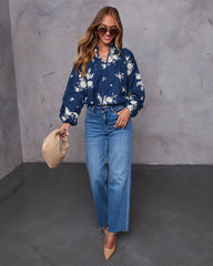 Kadence Neck Tie Floral Blouse